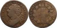 Frankreich Cu 12 Deniers Ludwig XVI. 1774-1793.