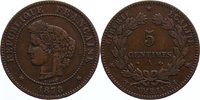 Frankreich Cu 5 Centimes Dritte Republik 1870-1940. -