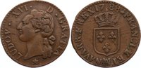 Frankreich Cu 1/2 Sol Ludwig XVI. 1774-1793.