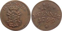 Sachsen-Coburg-Saalfeld Cu 1 1/2 Pfennig Ernst Friedrich 1764-1800.