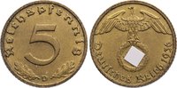 Drittes Reich 5 Reichspfennig Kursmünzen 1933-1945.