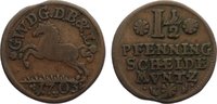 Braunschweig-Lüneburg-Celle Cu 1 1/2 Pfennig Georg Wilhelm 1665-1705.