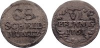 Sachsen-Albertinische Linie 6 Pfennig Friedrich August II. 1733-1763. -