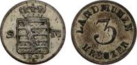 Sachsen-Meiningen 3 Kreuzer Bernhard Erich Freund 1803-1866. -