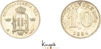 Schweden 10 Öre 1 1884 EB Oskar II. 1872-1907. kl. Kratzer, vorzüglich +