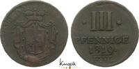 Waldeck Cu 3 Pfennig Georg Heinrich 1813-1845. -