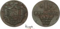 Waldeck Cu Pfennig Georg Heinrich 1813-1845. -