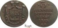 Waldeck Cu 3 Pfennig 1825 FW Georg Heinrich 1813-1845. kl. Schrötlingsfehler, sehr schön