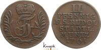 Schwarzburg-Rudolstadt Cu 2 Pfennig Johann Friedrich 1744-1767. -