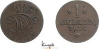 Hessen-Kassel Cu Heller 1824 Wilhelm II. 1821-1847. fast vorzüglich