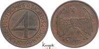 Weimarer Republik 4 Reichspfennig Kursmünzen 1918-1933. -
