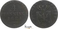 Brandenburg-Preußen Cu 4 Pfennig Friedrich Wilhelm III. 1797-1840. -