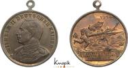 Erster Weltkrieg Tragbare Bronzemedaille 1914 Kaiser Wilhelm II. von Preußen *1859 Berlin, + 1941 Doorn, Niederlande. vorzüglich+