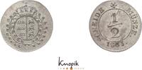 1/2 Kreuzer 1833 Württemberg Wilhelm I. 1816-1864. Jahrgang selten, prägefrisch