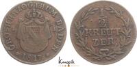Baden-Durlach Cu 1/2 Kreuzer Carl Ludwig Friedrich 1811-1818. -