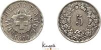 5 Rappen 1877  B Schweiz-Eidgenossenschaft  sehr schön