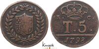 Italien-Neapel und Sizilien 5 Tornesi Ferdinand IV. 1759-1799. -