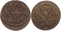Schweden 1/6 Öre Karl XI. 1660-1697.