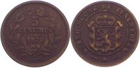 Luxemburg Cu 5 Centimes Willem III. der Niederlande 1849-1890.