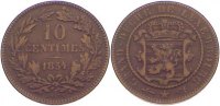 Luxemburg Cu 10 Centimes Willem III. der Niederlande 1849-1890.