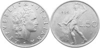 Italien-Republik seit 1946 50 Lire Republik seit 1946.
