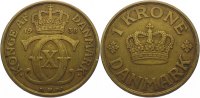 Dänemark 1 Krone Christian X. 1912-1947. -