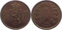 Norwegen Cu 1 Öre 1 Oskar II. 1872-1905.