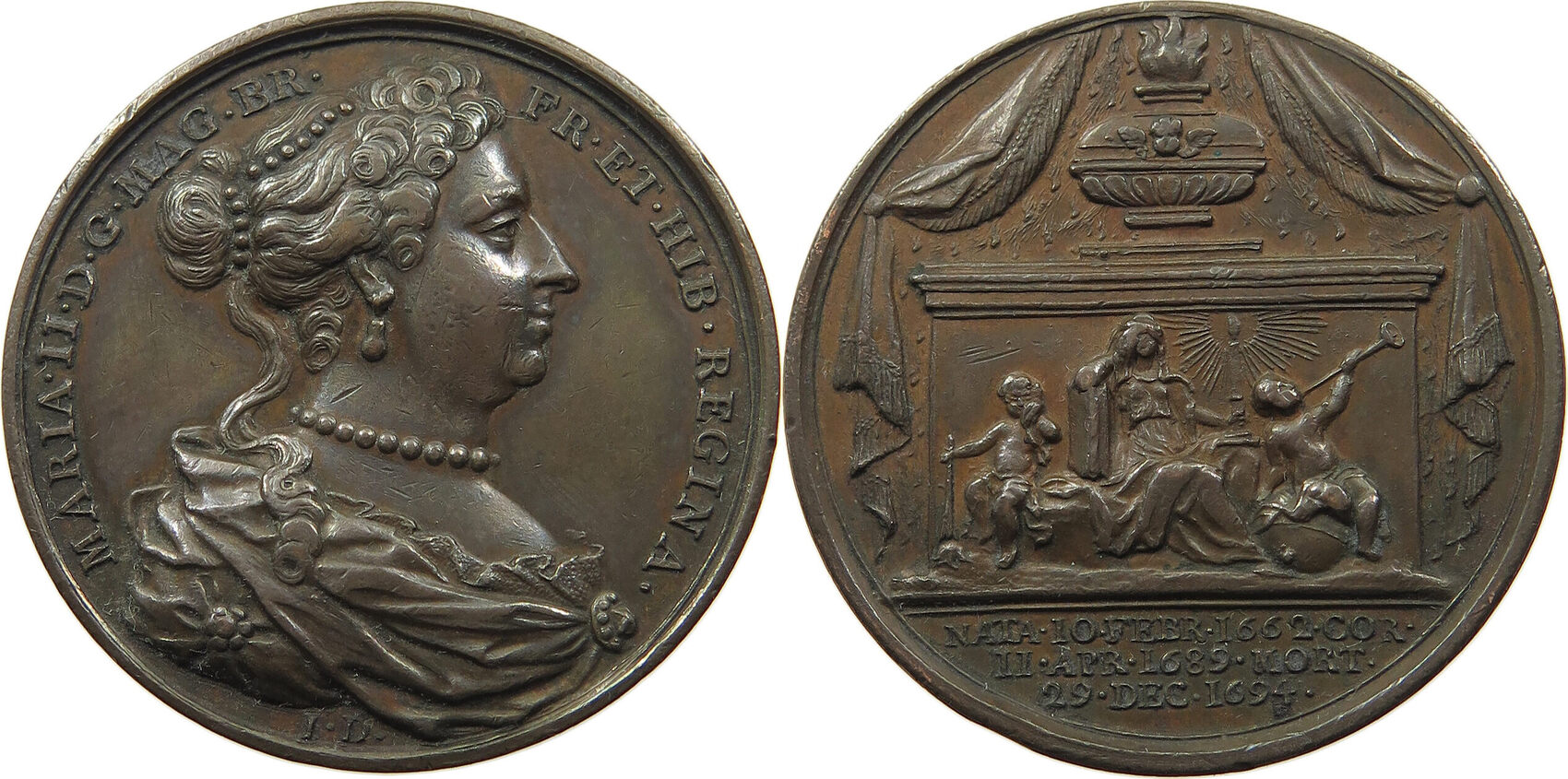 Médaille Rare Du Roi Charles II De Grande-Bretagne (1680) - Bronze, état UNC