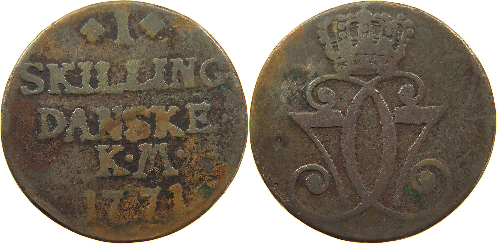 DENMARK SKILLING 1771 Christian VII. (1766-1808) S | MA-Shops