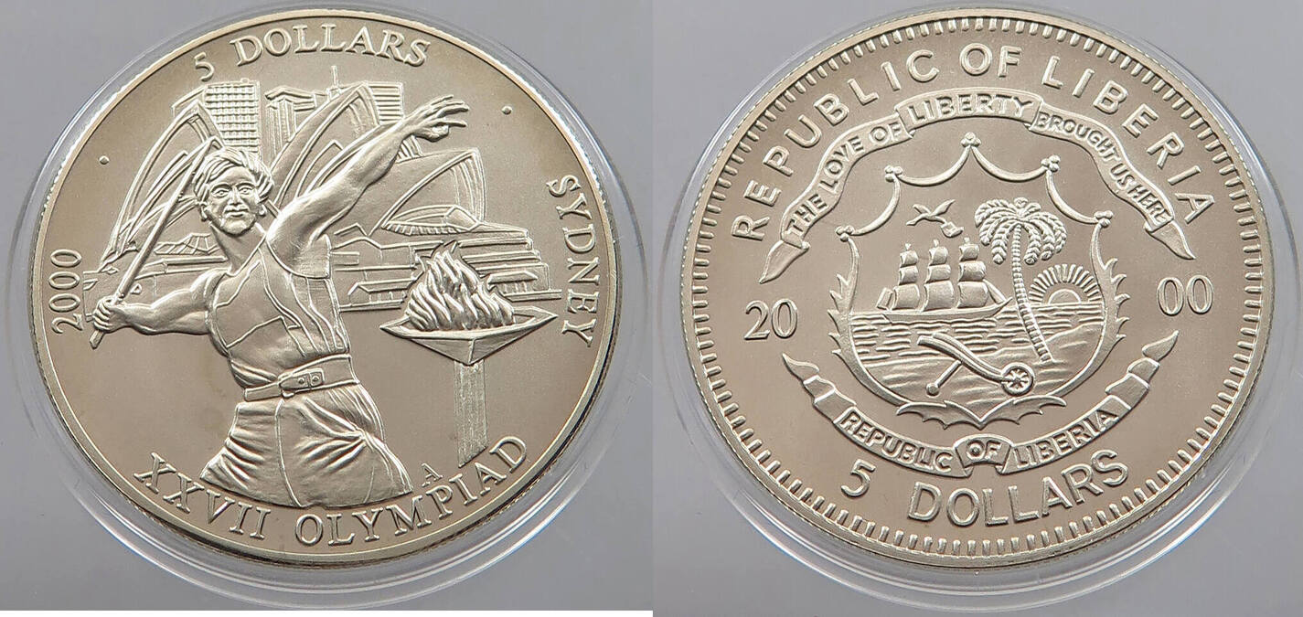 LIBERIA 5 DOLLARS 2000 UNC MA Shops liberia-5-dollars-2000-unc-ma-shops