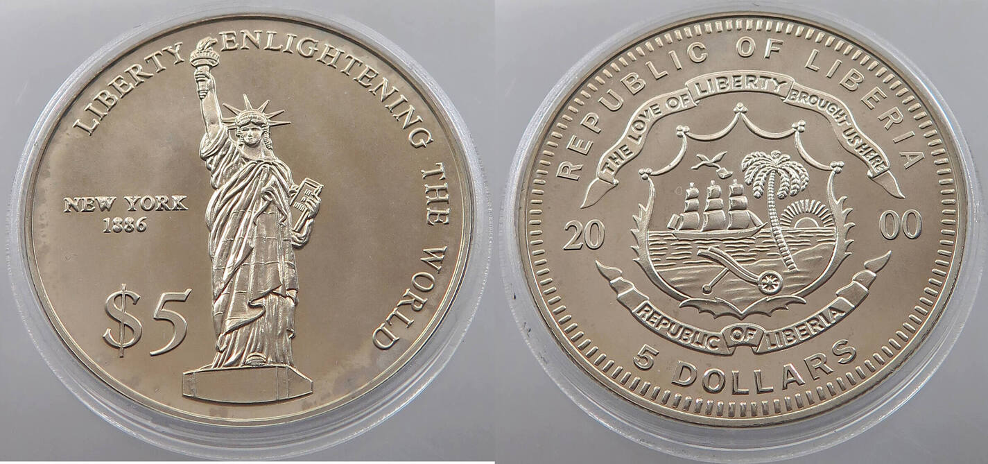 LIBERIA 5 DOLLARS 2000 UNC MA Shops liberia-5-dollars-2000-unc-ma-shops