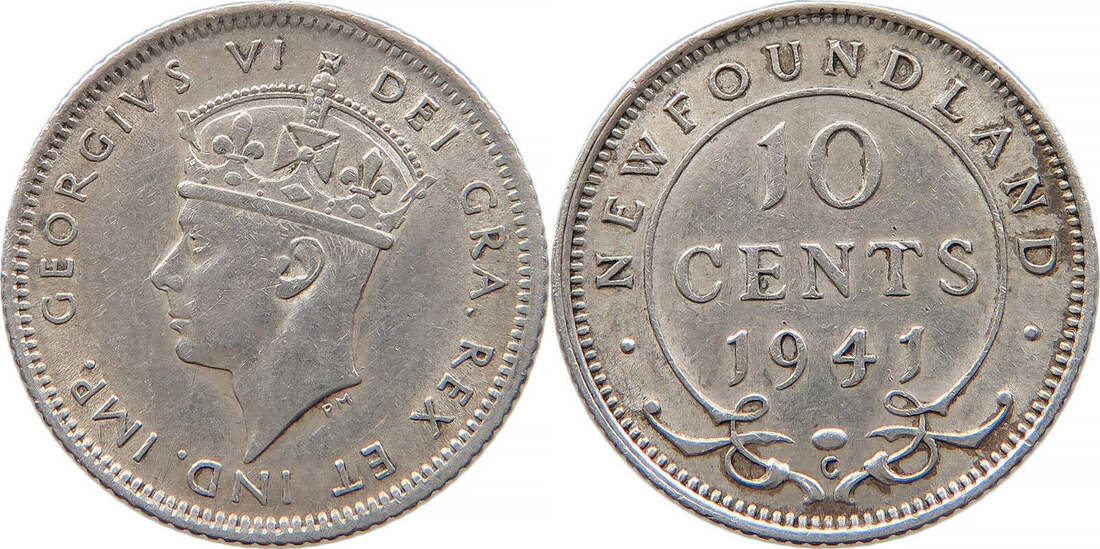 CANADA NEWFOUNDLAND 10 CENTS 1941 George VI 1936 1952 SS MA Shops canada-newfoundland-10-cents-1941-george-vi-1936-1952-ss-ma-shops