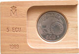 SPAIN 5 ECU 1989 PROOF