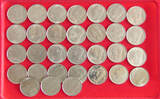 COLLECTION LOT 1 FRANC COLLECTION LOT BELGIUM 1 FRANC ALL DIFFERENT DATES 31PC 125G DIV.