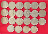 COLLECTION LOT 5 FRANCS COLLECTION LOT BELGIUM 5 FRANCS ALL DIFFERENT DATES 22PC 132G DIV.