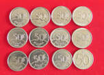 COLLECTION LOT 50 FRANCS COLLECTION LOT BELGIUM 50 FRANCS ALL DIFFERENT DATES 12PC 84G DIV.