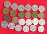 COLLECTION LOT FINLAND 1 MARKKA ALL DIFFERENT DATES 24PC 25G DIV.