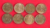 COLLECTION LOT 5 CENTS COLLECTION LOT NETHERLANDS 5 CENTS ALL DIFFERENT DATES 8PC 29G DIV.