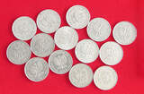 COLLECTION LOT 50 GROSZY COLLECTION LOT POLAND 50 GROSZY ALL DIFFERENT DATES 14PC 23G DIV.