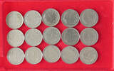 COLLECTION LOT 1 LIRA COLLECTION LOT TURKEY 1 LIRA ALL DIFFERENT DATES 15PC 118G DIV.