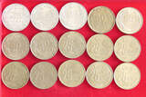 COLLECTION LOT 25 LIRA COLLECTION LOT TURKEY 25 LIRA ALL DIFFERENT DATES 15PC 132G DIV.