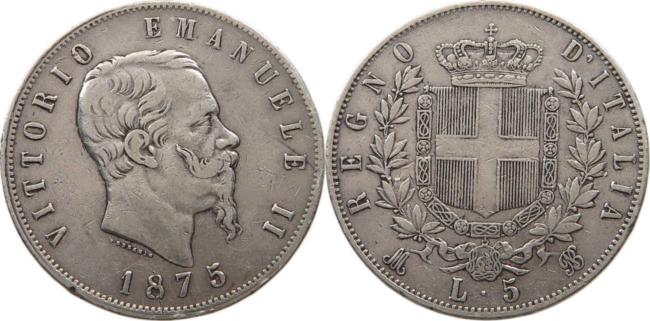 Italien 5 Lire 1875 Vittorio Emanuele II 1861 1878 Ss MA Shops Italien 5 Lire 1875 Vittorio Emanuele II 1861 1878 Ss MA Shops
