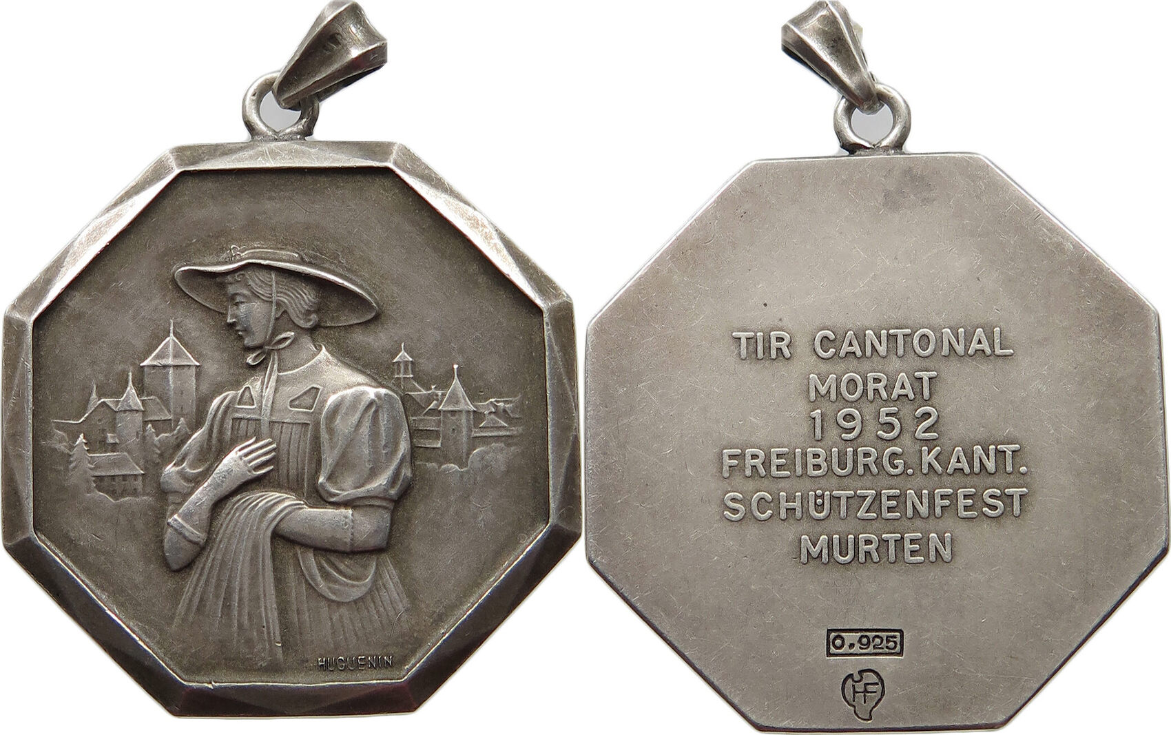 Suisse, Médaille, Société de Tir de Saint-Gall, 1937, Huguenin