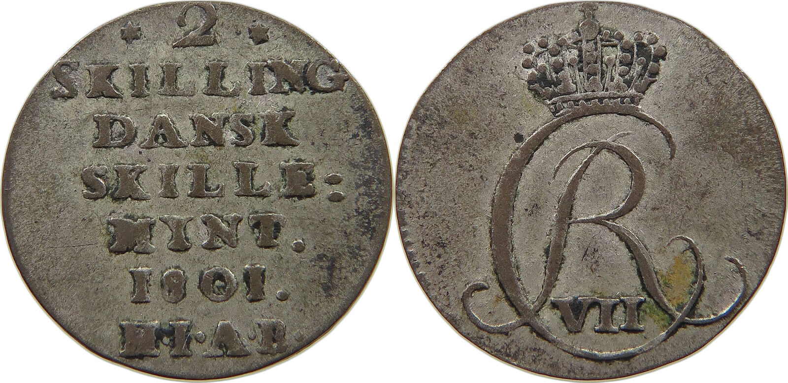 DENMARK 2 SKILLING 1801 SS MA Shops