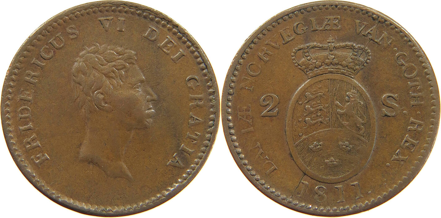 DENMARK 2 SKILLING 1811 SS MA Shops