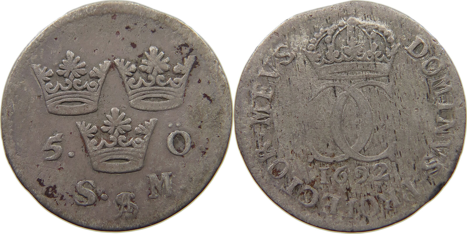 SWEDEN 5 ORE 1692 Charles XI. (1660-1697) S-SS | MA-Shops