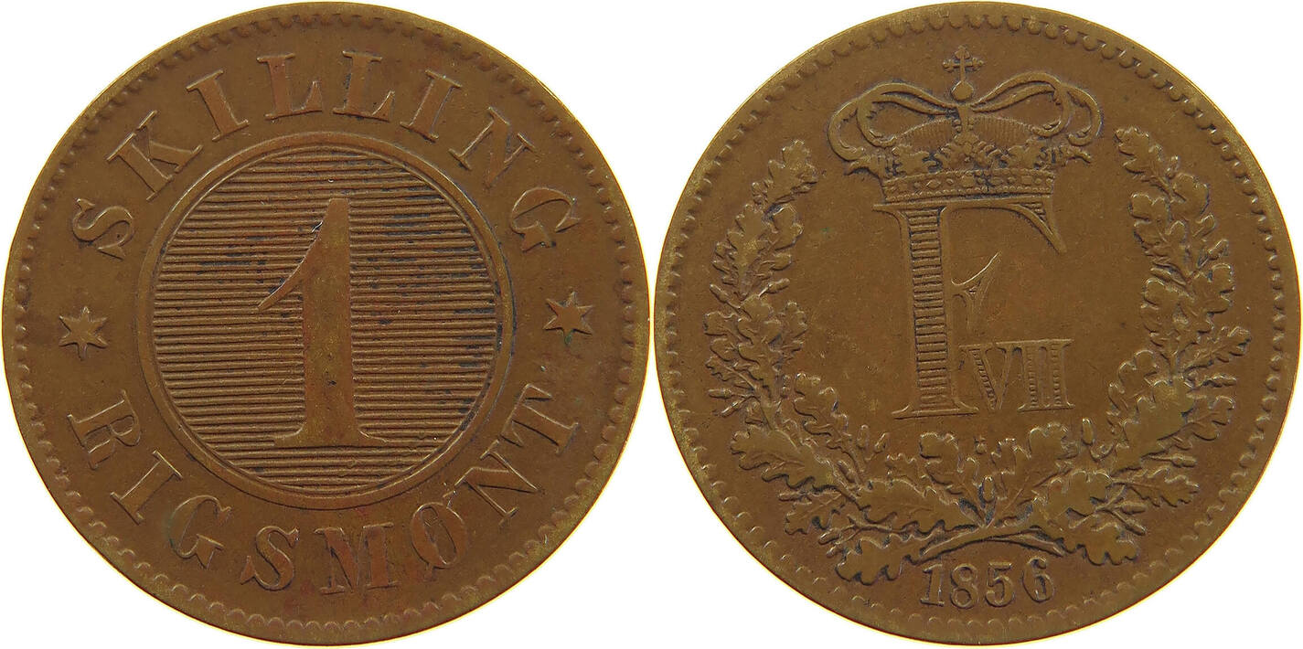 DENMARK SKILLING 1856 Frederik VII. 1848-1863 SS | MA-Shops