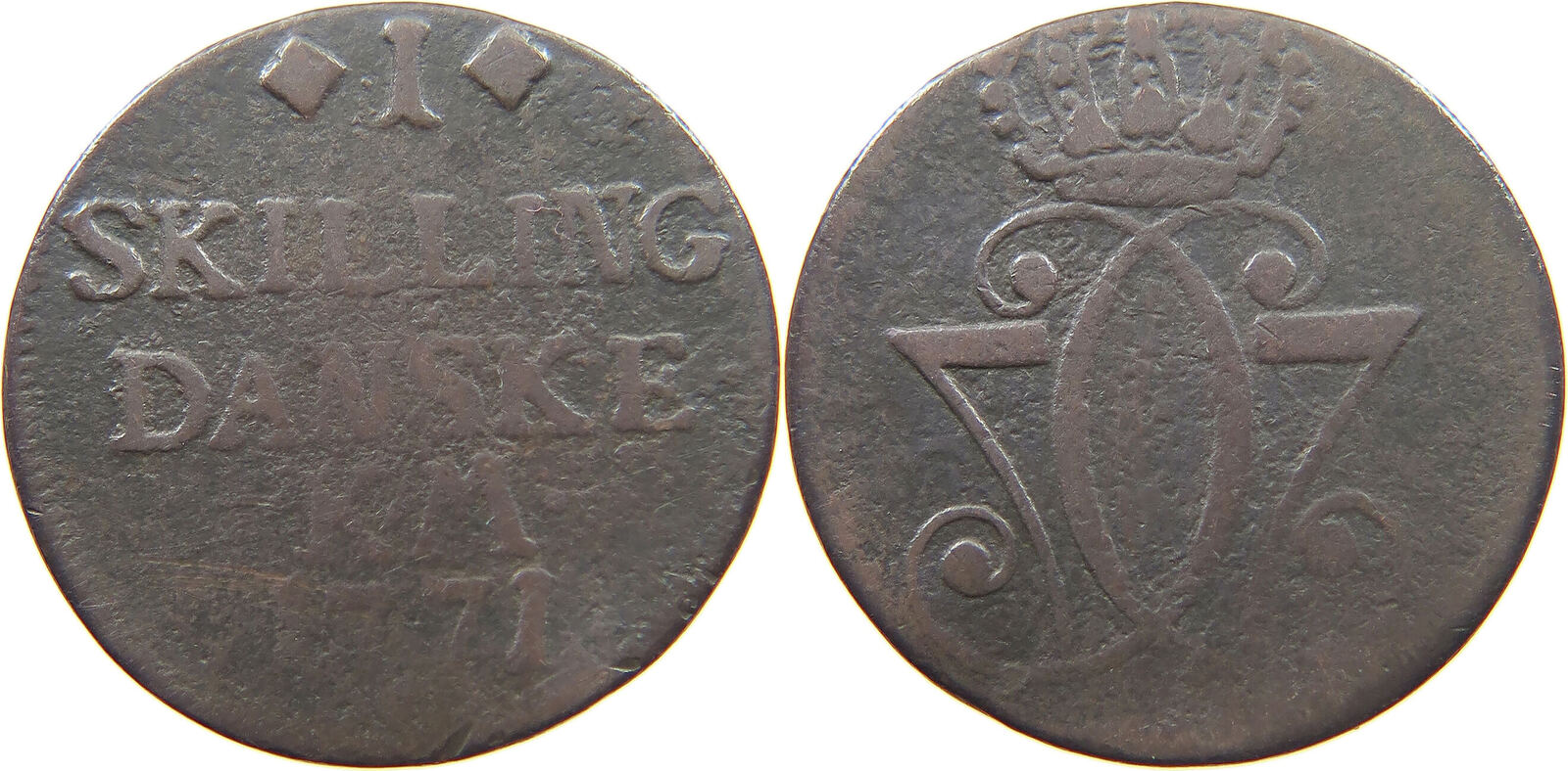 DENMARK SKILLING 1771 Christian VII. (1766-1808) S | MA-Shops