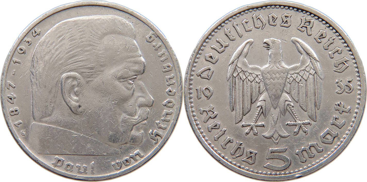 DRITTES REICH 5 MARK 1935 G SS