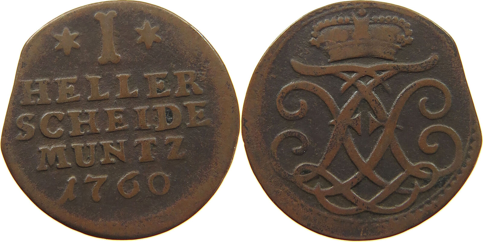 HESSEN KASSEL HELLER 1760 Friedrich II. 17601785. S